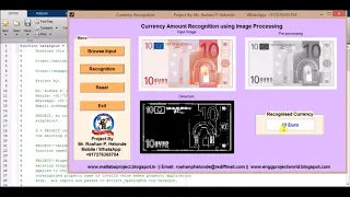 Matlab Project on Currency Recognition using Image Processing