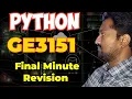 GE3151 Problem Solving and Python Programming Important Minute