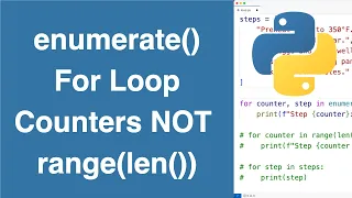 Use enumerate For Loop Counters NOT range len Python Tutorial