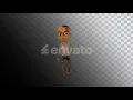 3D cartoon zombie walking high quality alpha