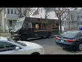 United Parcel Service UPS 2014 Freightliner MT-55G Step Van Engine Start And Takeoff