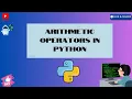 Python Arithmetic Operators in types of tokens python programming AI data science tech