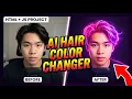 AI Hair Color Changer using HTML JavaScript Live Camera Filter Like Snapchat