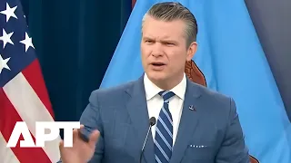  why are you so rude hegseth reacts to reporter s they re still firing missiles question apt