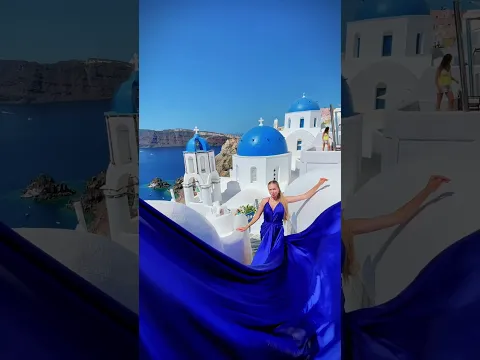Santorini FlyingDress Photoshoot in Oia #shorts #santorini