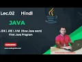 Lec 02 Java Tutorial for Beginners JDK JRE JVM Explained First Java Program Step-by-Step