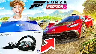 I GOT A G29 RACING WHEEL FOR MY BIRT AY AND PLAYED FORZA HORIZON 5