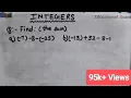 FIND THE SUM INTEGERS Class 6 MATH INTENSIVE STUDY