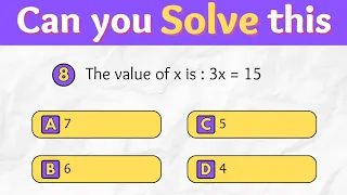 5th Grade Math Test 20 challenging Math Questions Quiz Game