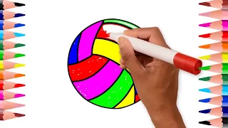 How to draw Coloring volleyball Coloring Pages Art Colors for Kids To Learn Painting