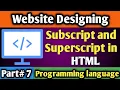 Subscript and Superscript in html Part html tutorial for beginners in hindi