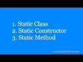 Static Class Static Constructor and Static Method in C