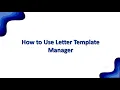 How to Use the Letter Template Manager in Myflowsoft HRMS User Manual