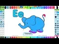 Coloring pages for kids with Free printables for Coloring Alphabet letter D and Coloring an Elephant