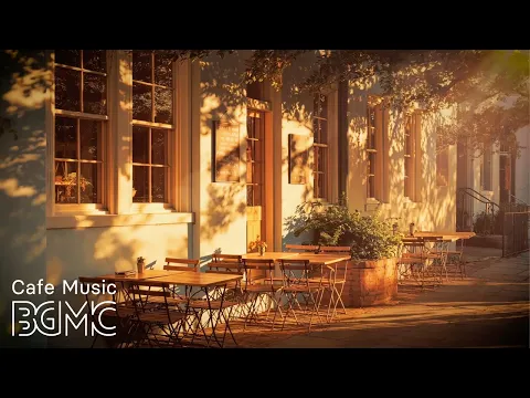 Sunlit Terrace Cafe Jazz ☕ Golden Hour Outdoor Coffee Music — Slow Jazz & Bossa Nova for Spring Work