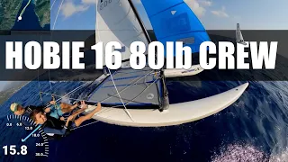 How fast Hobie 16 with 275lbs?