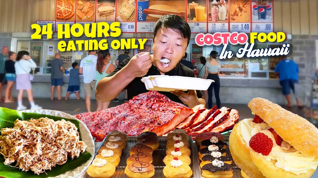 24 Hours Eating ONLY Costco Food in Hawaii! World