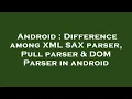 Android Difference among XML SAX parser Pull parser DOM Parser in android