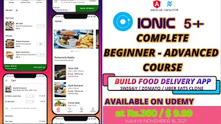 New Offer Ad Ionic 5 Beginner to Advanced - Build Food Delivery App Uber Eats