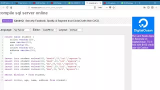 Oracle Live SQL SQL Worksheet 4