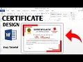 Certificate Design in MS Word Easy Certificate of Appreciation Design 2025 MS Word Tutorial