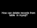 How can delete records from table in mysql DELETE statement in sql mysql tutorials in hindi