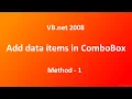 ComboBox Tutorial 1-VB net 2008