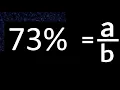 73 to fraction 73 percent to fraction convert percentage to fraction