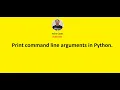 Python script to print command line arguments