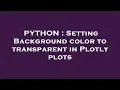 PYTHON Setting Background color to transparent in Plotly plots