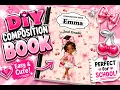 Personalized Composition Notebook Cover DIY Back to School 2026 Cute School Supplies Canva Tutorial