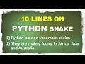 10 Lines on Python in English Python Snake Few Lines on Python
