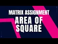 Area of Square Matrix Assignment Nxtwave ccbp 4 0 telugu Python coding tips tricks python