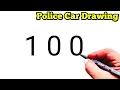 How to Draw Police Car From Number 100 Easy Police Car Drawing Number Drawing