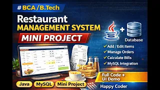 Mini Project for Tech Restaurant Management System Full Walkthrough Java Database