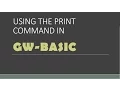 INDIRECT MODE the PRINT command in GW-BASIC