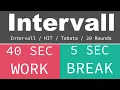 BEST SPORT INTERVAL TIMER - 40 sec Exercise 5 sec Break 20 Rounds GYM TABATA HIT