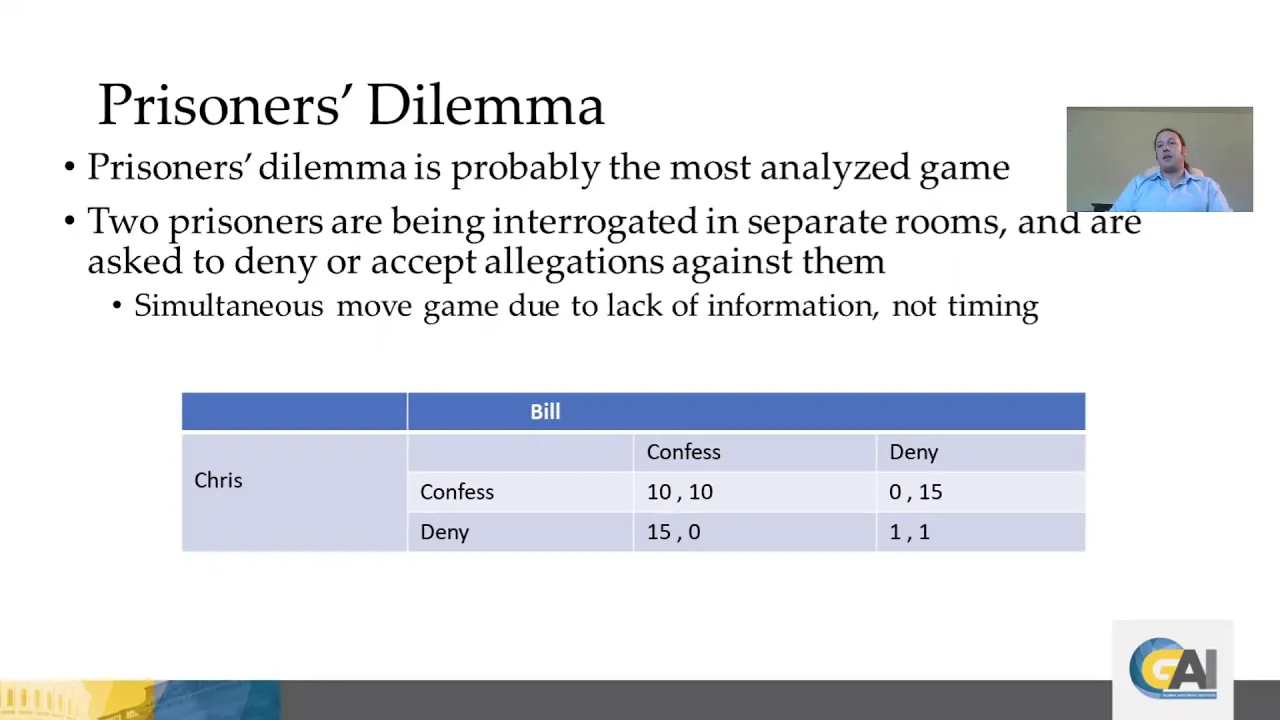 GAI Online Lecture Series - Intro to Game Theory