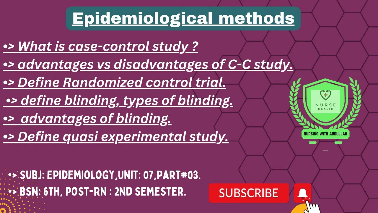 epidemiological methods in urdu | BsN 6th, Post-Rn 2nd| Unit#7,part#3 | epidemiology|