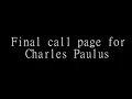 Final call page for Charles Paulus
