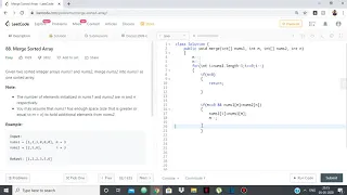 LeetCode 88 Merge Sorted Array