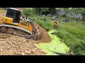 Lagu Finally Complete Corner With Power Bulldozer Pushing Soil Landfill \u0026 Clearing Mud Move Water Out