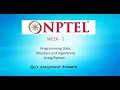 NPTEL - Programming Data Structures And Algorithms Using Python Week 1 Quiz Answers