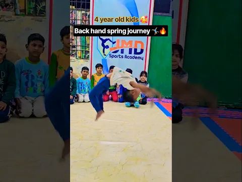 Back hand spring journey for 4 year old kids🤸‍♂️😍 ll #backflip #gymnast #journey #motivation #shorts