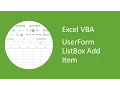 Excel VBA UserForm ListBox - How to Add Item