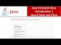 Java 8 ZoneId Class Introduction Java 8 Date and Time Java Date and Time