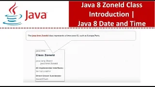 Java 8 ZoneId Class Introduction Java 8 Date and Time Java Date and Time