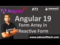 Form Array in Reactive Forms Form in Angular Angular 19 Tutorials in Hindi