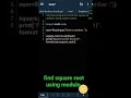 LEVEL-1 18 2 Program to find the square root of a number using math module in Python sqrt