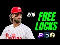 5-0 RUN Best MLB Bets Player Prop Picks Parlays Predictions FREE Today Sunday August 16th